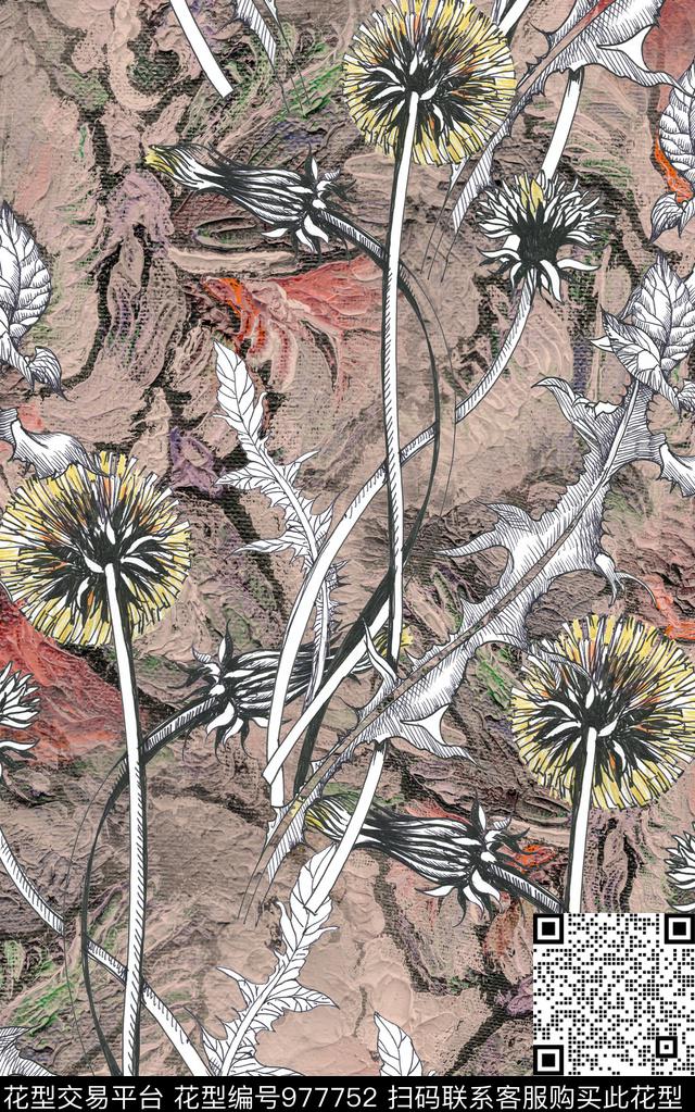 数码华亿平台民族风肌理数码印花华亿平台下载（图片编号: 977752） - 瓦栏（Walan）