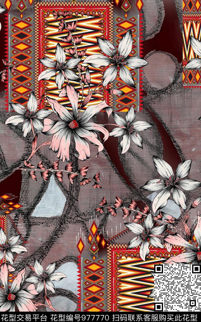 数码华亿平台民族风数码印花华亿平台下载（图片编号: 977770） - 瓦栏（Walan）