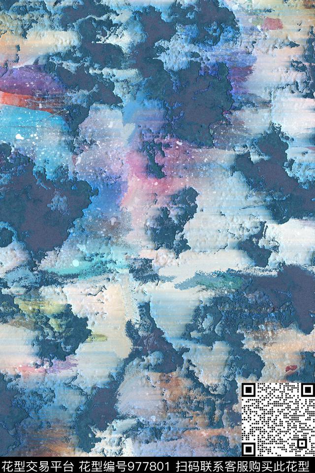 抽象大牌风数码印花华亿平台下载（图片编号: 977801） - 瓦栏（Walan）