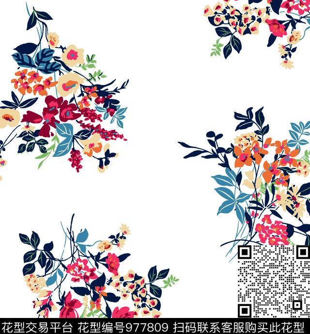 鲜花数码华亿平台小碎花数码印花华亿平台下载（图片编号: 977809） - 瓦栏（Walan）