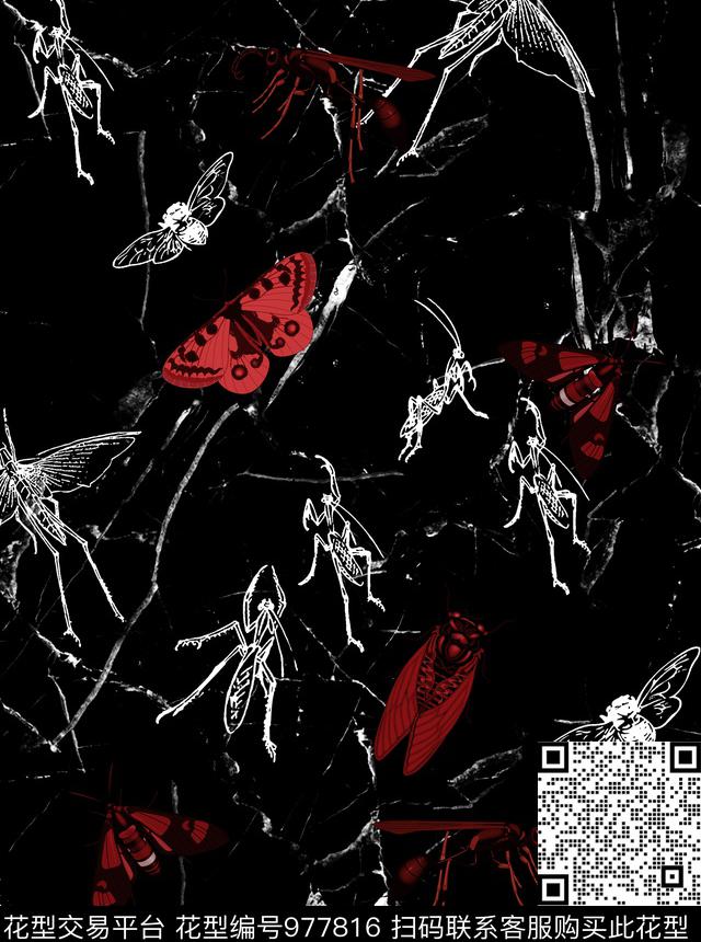 动物花卉花卉大理石数码印花华亿平台下载（图片编号: 977816） - 瓦栏（Walan）