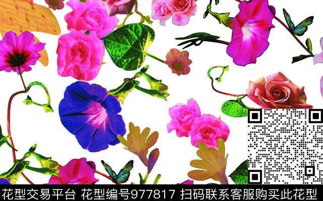 鲜花数码华亿平台少女数码印花华亿平台下载（图片编号: 977817） - 瓦栏（Walan）