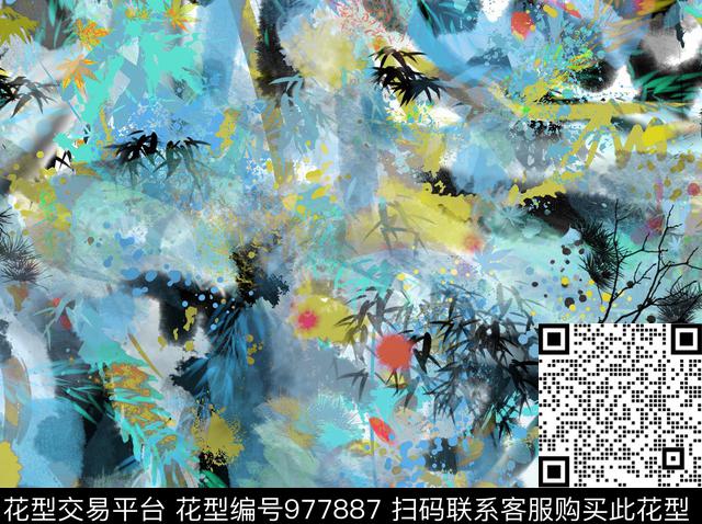 数码华亿平台抽象大牌风数码印花华亿平台下载（图片编号: 977887） - 瓦栏（Walan）