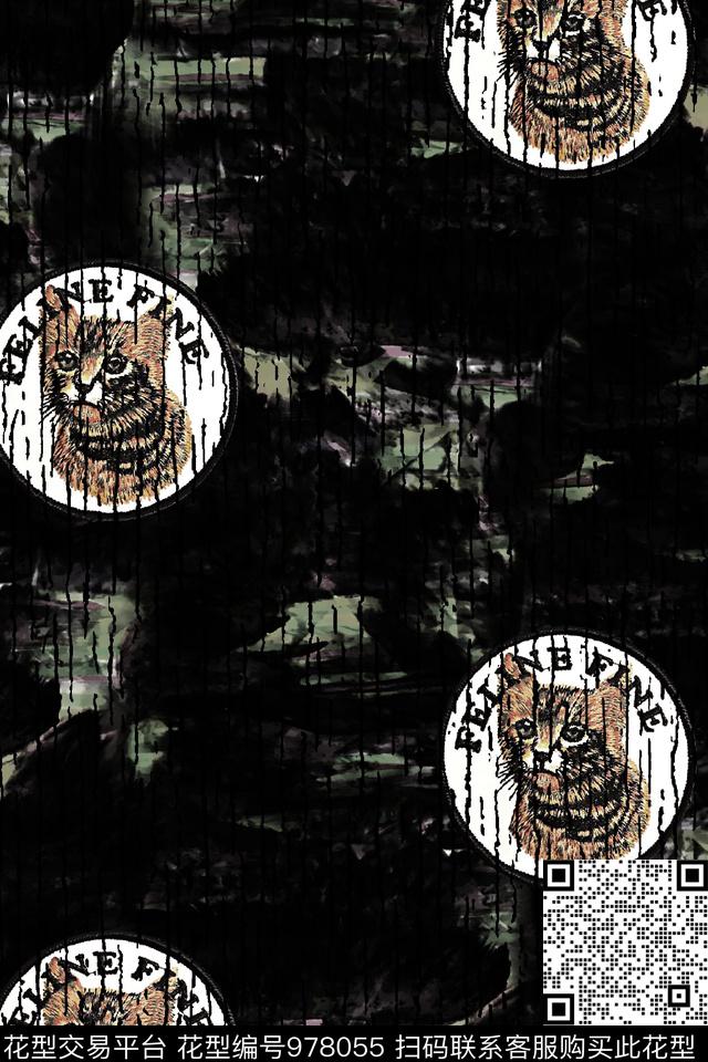 猫潮牌肌理数码印花华亿平台下载（图片编号: 978055） - 瓦栏（Walan）