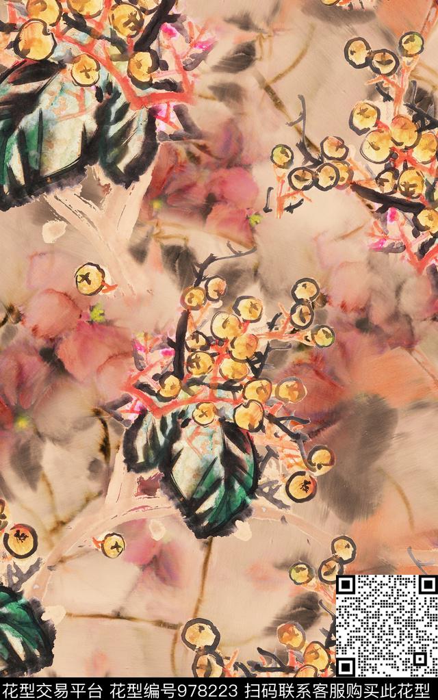 数码华亿平台肌理花卉数码印花华亿平台下载（图片编号: 978223） - 瓦栏（Walan）