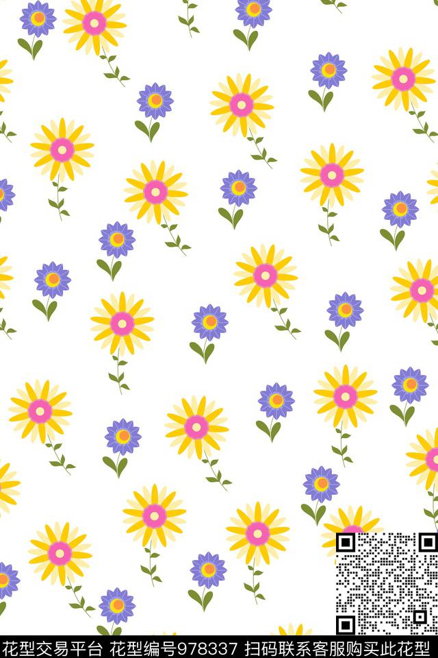 可爱小碎花满版散花传统印花华亿平台下载（图片编号: 978337） - 瓦栏（Walan）