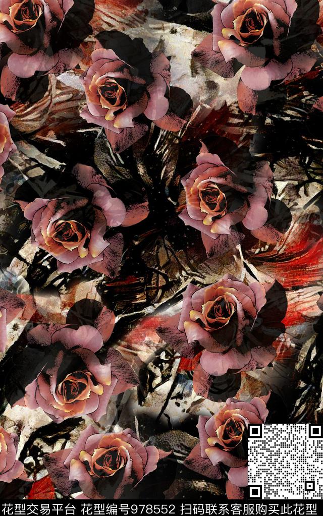 中国风民族风花卉数码印花华亿平台下载（图片编号: 978552） - 瓦栏（Walan）