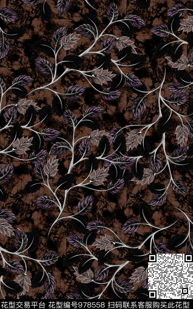 中国风民族风花卉数码印花华亿平台下载（图片编号: 978558） - 瓦栏（Walan）