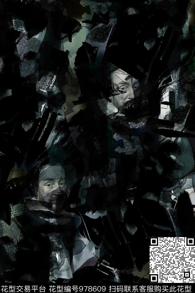 潮牌复古肌理数码印花华亿平台下载（图片编号: 978609） - 瓦栏（Walan）