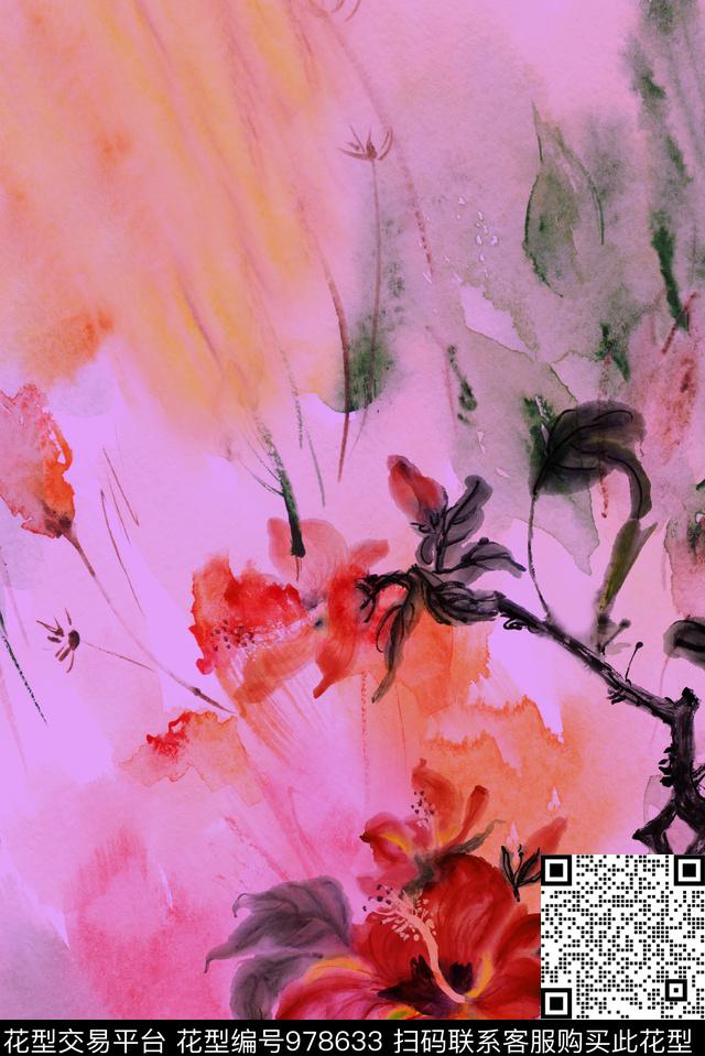 数码华亿平台花卉定位花数码印花华亿平台下载（图片编号: 978633） - 瓦栏（Walan）