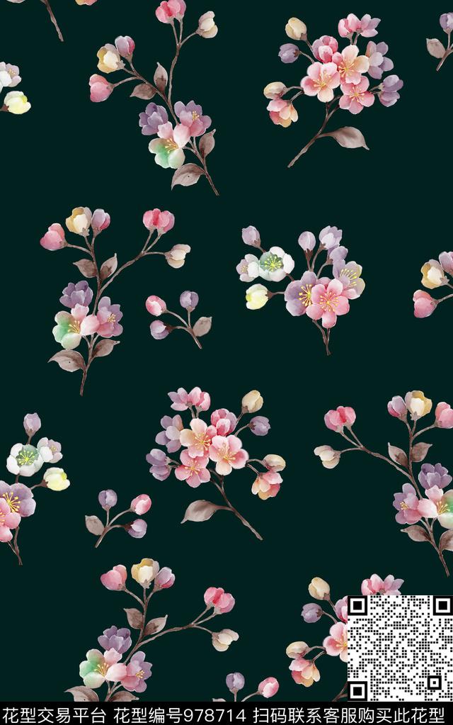 数码华亿平台抽象花卉数码印花华亿平台下载（图片编号: 978714） - 瓦栏（Walan）