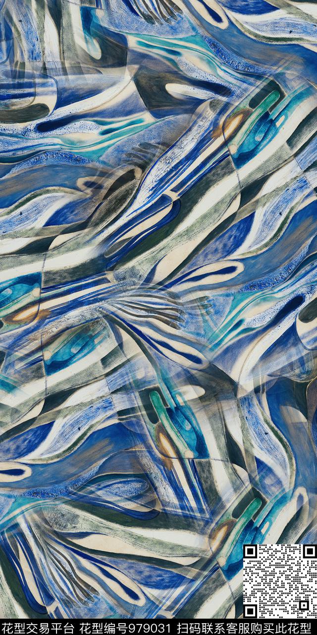 数码华亿平台抽象女装数码印花华亿平台下载（图片编号: 979031） - 瓦栏（Walan）
