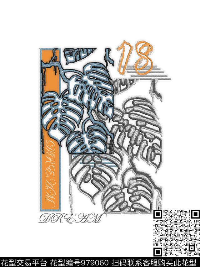 字母男装绣花华亿平台数码印花华亿平台下载（图片编号: 979060） - 瓦栏（Walan）