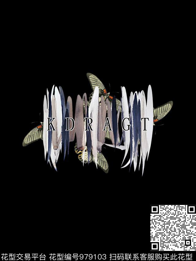 昆虫蝴蝶潮牌数码印花华亿平台下载（图片编号: 979103） - 瓦栏（Walan）