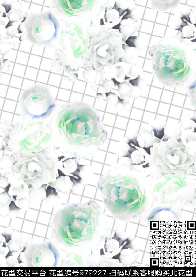 格子花卉潮牌传统印花华亿平台下载（图片编号: 979227） - 瓦栏（Walan）