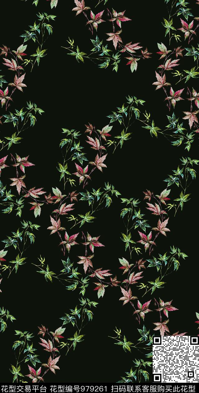 数码华亿平台植物手绘花卉数码印花华亿平台下载（图片编号: 979261） - 瓦栏（Walan）