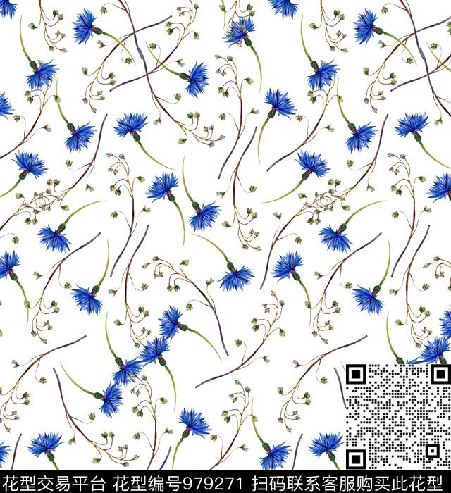 数码华亿平台植物手绘花卉数码印花华亿平台下载（图片编号: 979271） - 瓦栏（Walan）