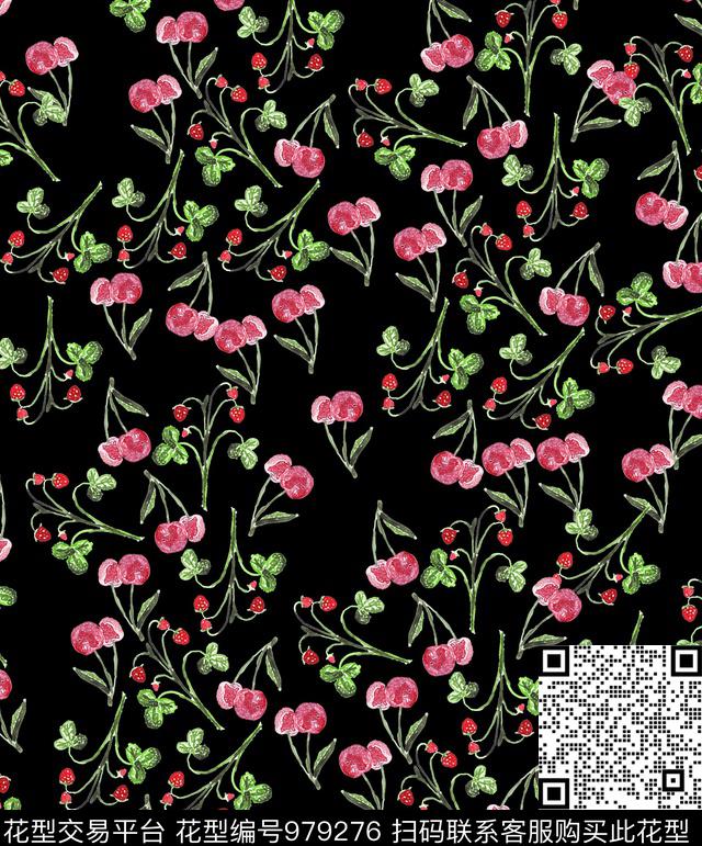 数码华亿平台植物手绘花卉数码印花华亿平台下载（图片编号: 979276） - 瓦栏（Walan）