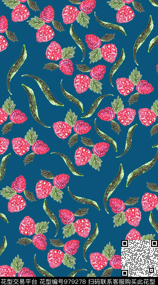 数码华亿平台植物手绘花卉数码印花华亿平台下载（图片编号: 979278） - 瓦栏（Walan）