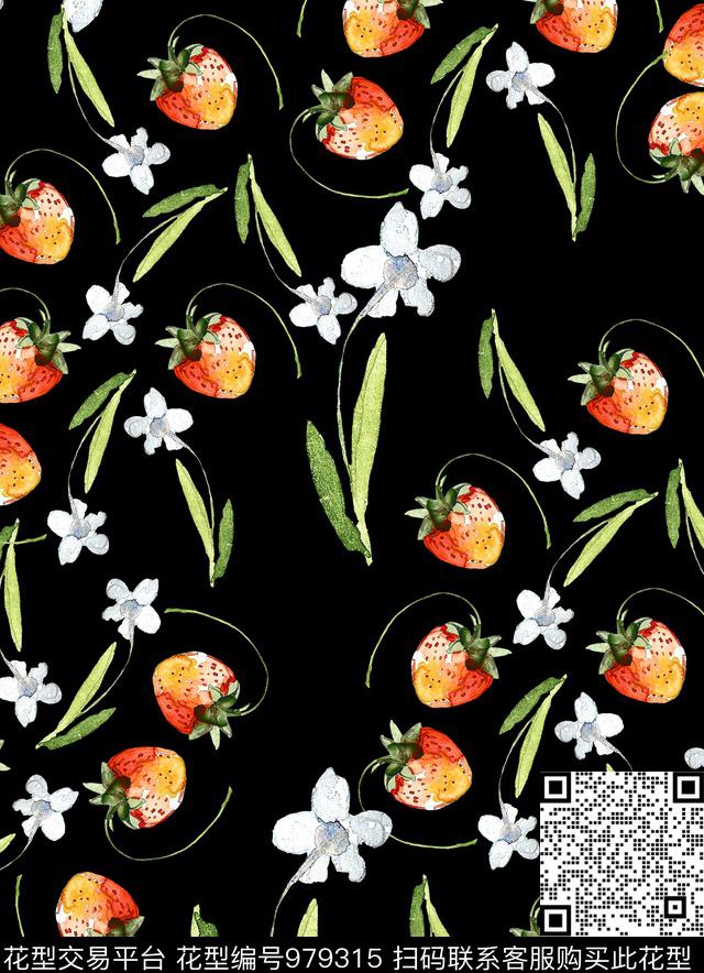 植物手绘花卉花卉数码印花华亿平台下载（图片编号: 979315） - 瓦栏（Walan）