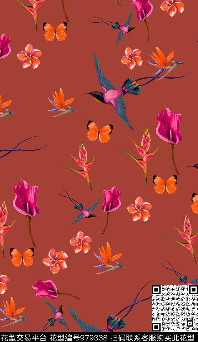 植物花卉小碎花数码印花华亿平台下载（图片编号: 979338） - 瓦栏（Walan）