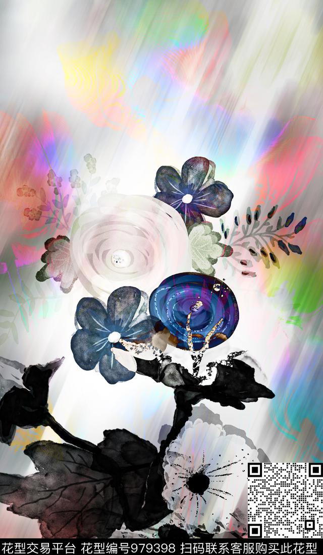 数码华亿平台彩底花卉古典花纹数码印花华亿平台下载（图片编号: 979398） - 瓦栏（Walan）