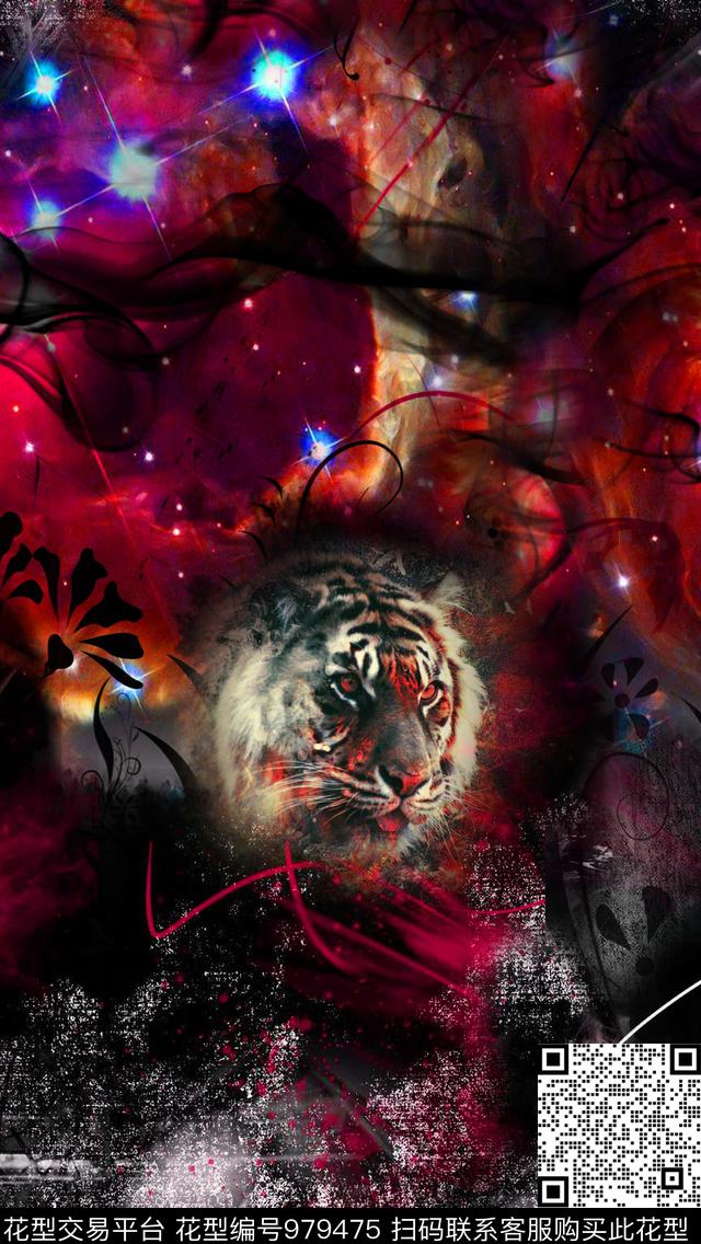 数码华亿平台抽象女装数码印花华亿平台下载（图片编号: 979475） - 瓦栏（Walan）