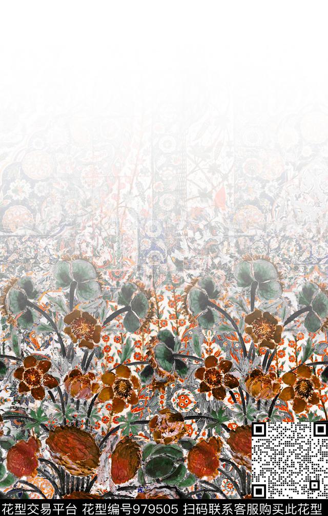 数码华亿平台花卉定位花数码印花华亿平台下载（图片编号: 979505） - 瓦栏（Walan）