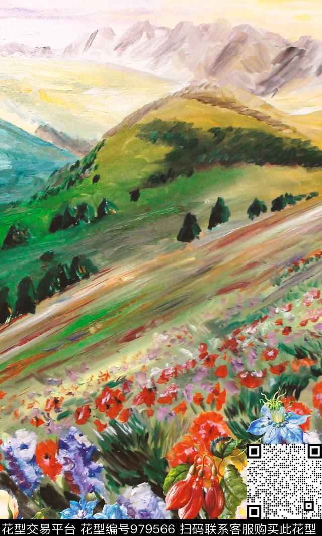 动物花卉春夏华亿平台连衣裙数码印花华亿平台下载（图片编号: 979566） - 瓦栏（Walan）