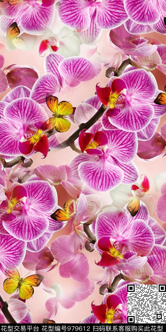 数码华亿平台女装照片花卉数码印花华亿平台下载（图片编号: 979612） - 瓦栏（Walan）