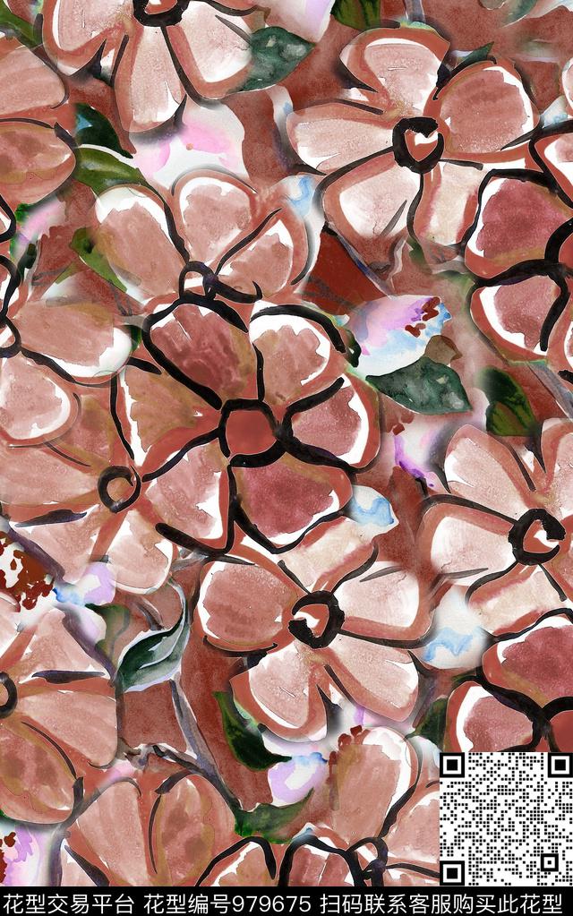 中国风民族风抽象数码印花华亿平台下载（图片编号: 979675） - 瓦栏（Walan）