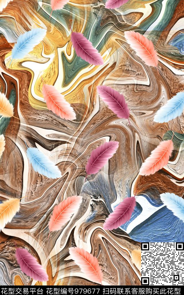 中国风民族风抽象数码印花华亿平台下载（图片编号: 979677） - 瓦栏（Walan）