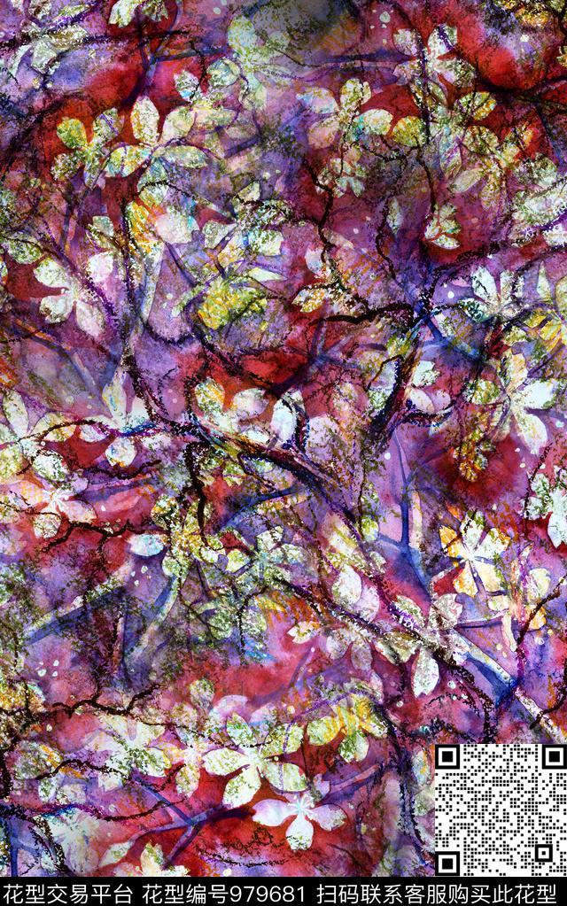 中国风民族风抽象数码印花华亿平台下载（图片编号: 979681） - 瓦栏（Walan）