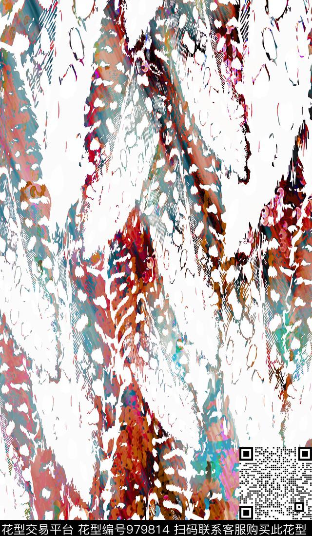 数码华亿平台抽象亮片数码印花华亿平台下载（图片编号: 979814） - 瓦栏（Walan）
