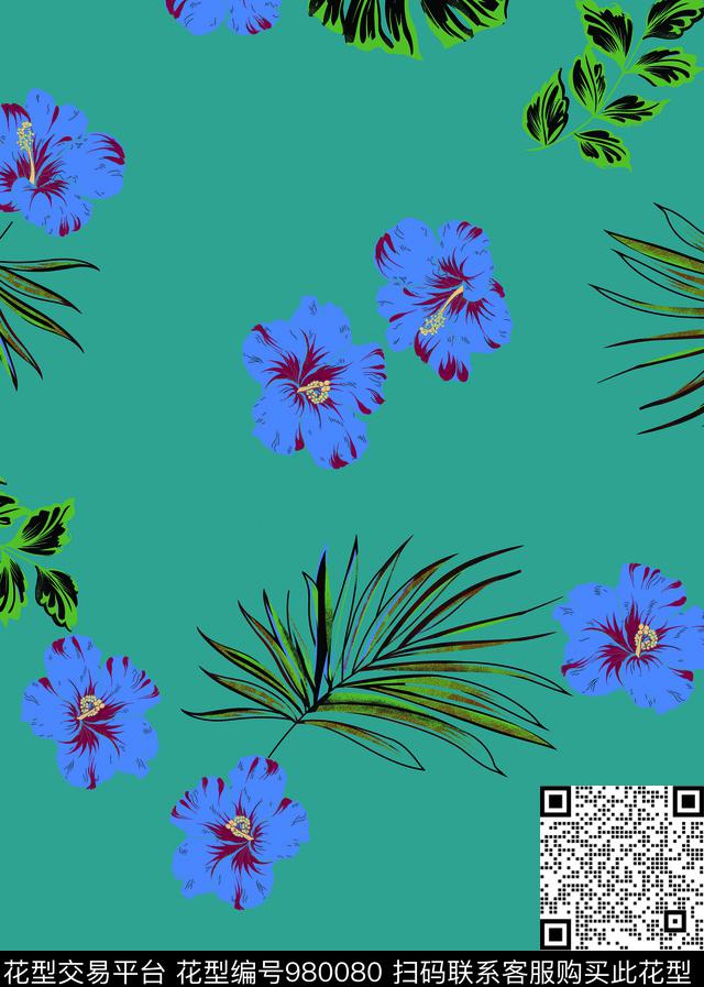 数码华亿平台花卉大牌风传统印花华亿平台下载（图片编号: 980080） - 瓦栏（Walan）