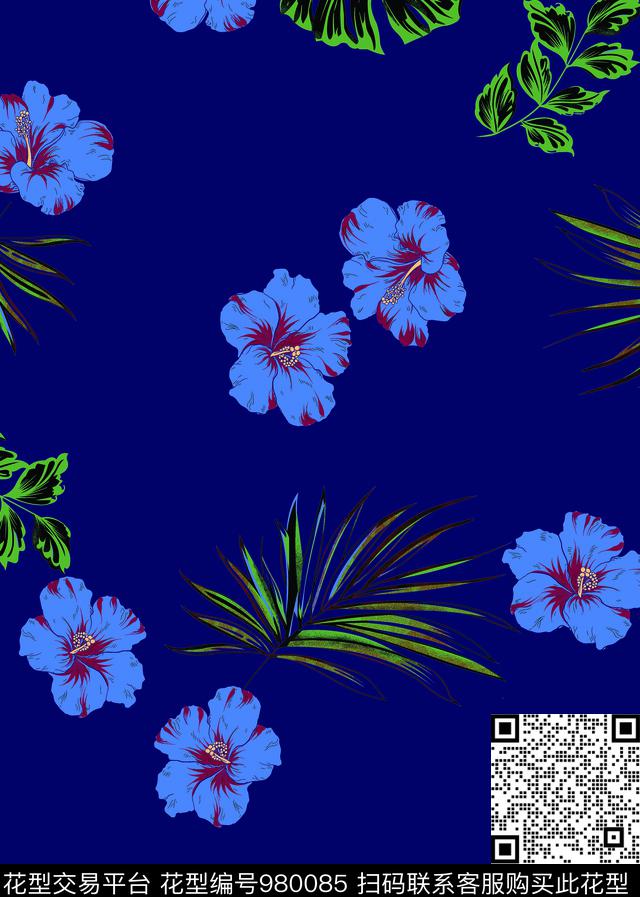 数码华亿平台花卉大牌风传统印花华亿平台下载（图片编号: 980085） - 瓦栏（Walan）