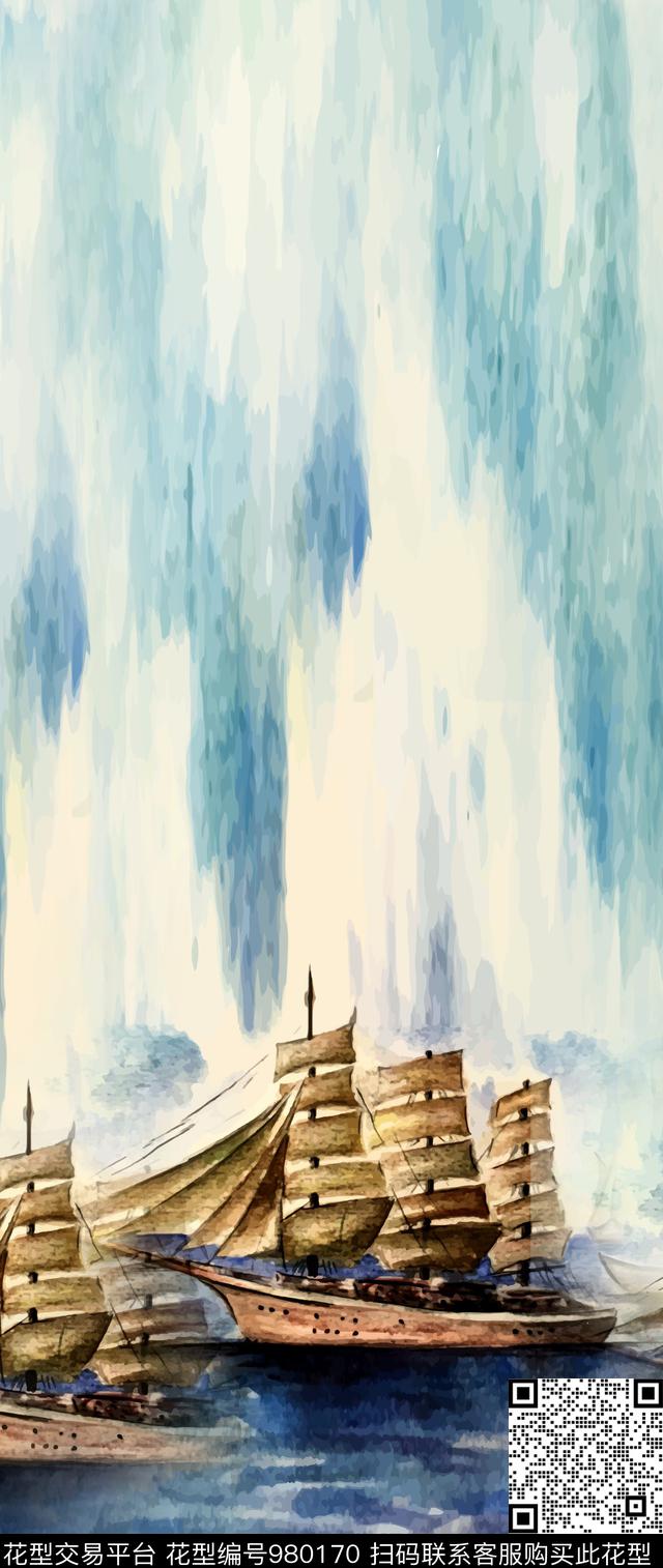 数码华亿平台帆船定位花数码印花华亿平台下载（图片编号: 980170） - 瓦栏（Walan）