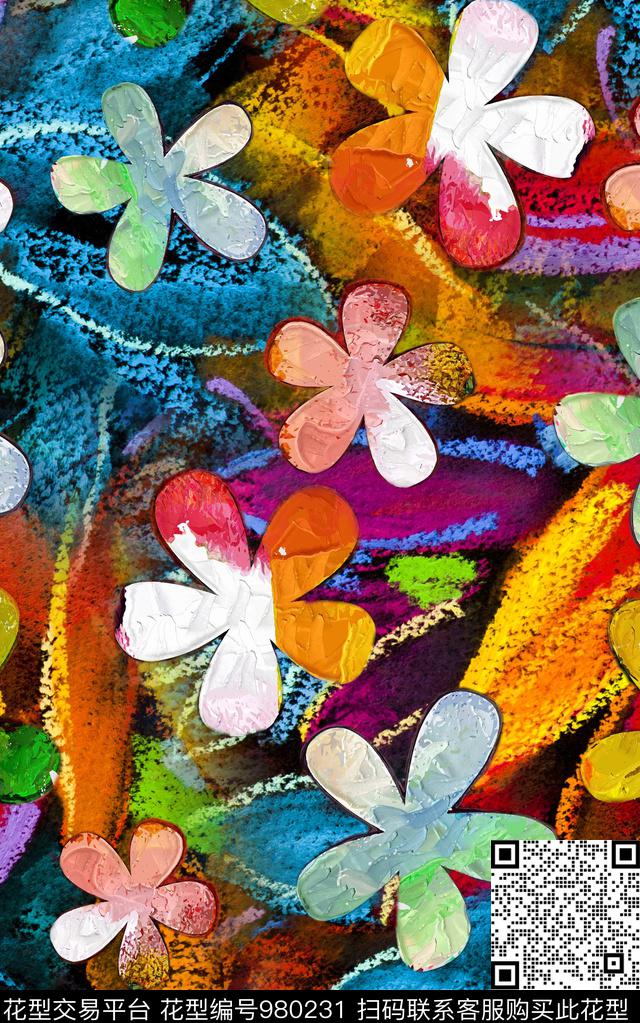 中国风民族风抽象数码印花华亿平台下载（图片编号: 980231） - 瓦栏（Walan）