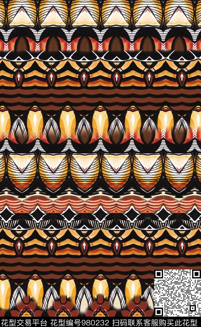 中国风民族风抽象数码印花华亿平台下载（图片编号: 980232） - 瓦栏（Walan）