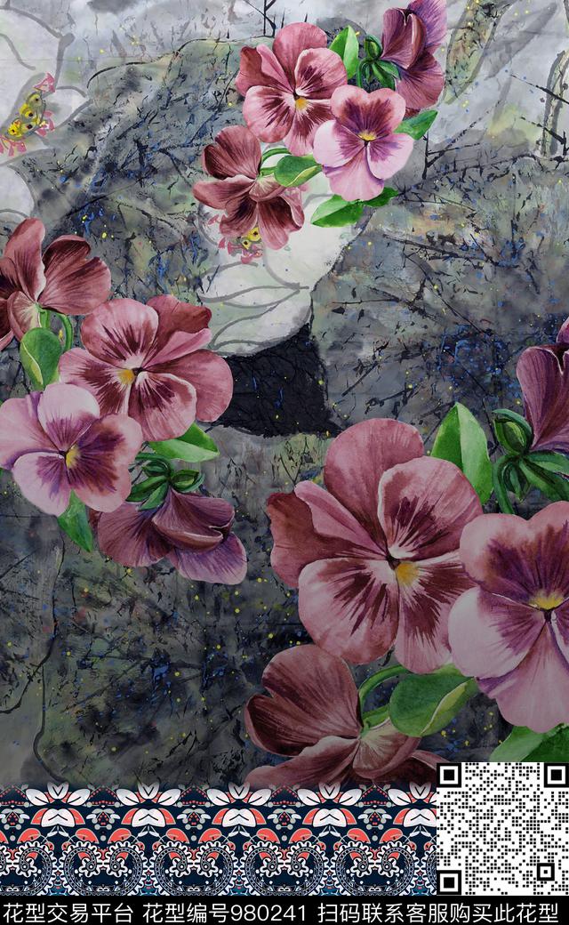 中国风民族风抽象数码印花华亿平台下载（图片编号: 980241） - 瓦栏（Walan）