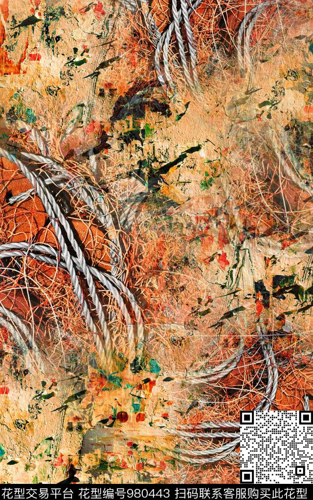 数码华亿平台肌理抽象数码印花华亿平台下载（图片编号: 980443） - 瓦栏（Walan）