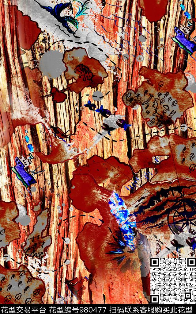 数码华亿平台民族风肌理数码印花华亿平台下载（图片编号: 980477） - 瓦栏（Walan）