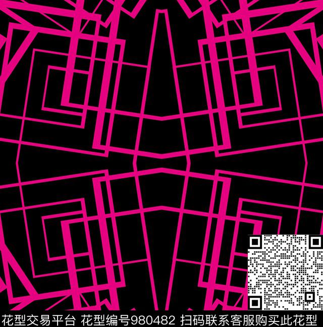 男装女装几何数码印花华亿平台下载（图片编号: 980482） - 瓦栏（Walan）