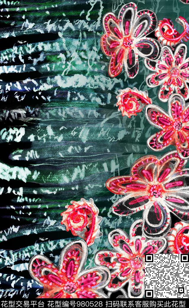 数码华亿平台花卉定位花数码印花华亿平台下载（图片编号: 980528） - 瓦栏（Walan）