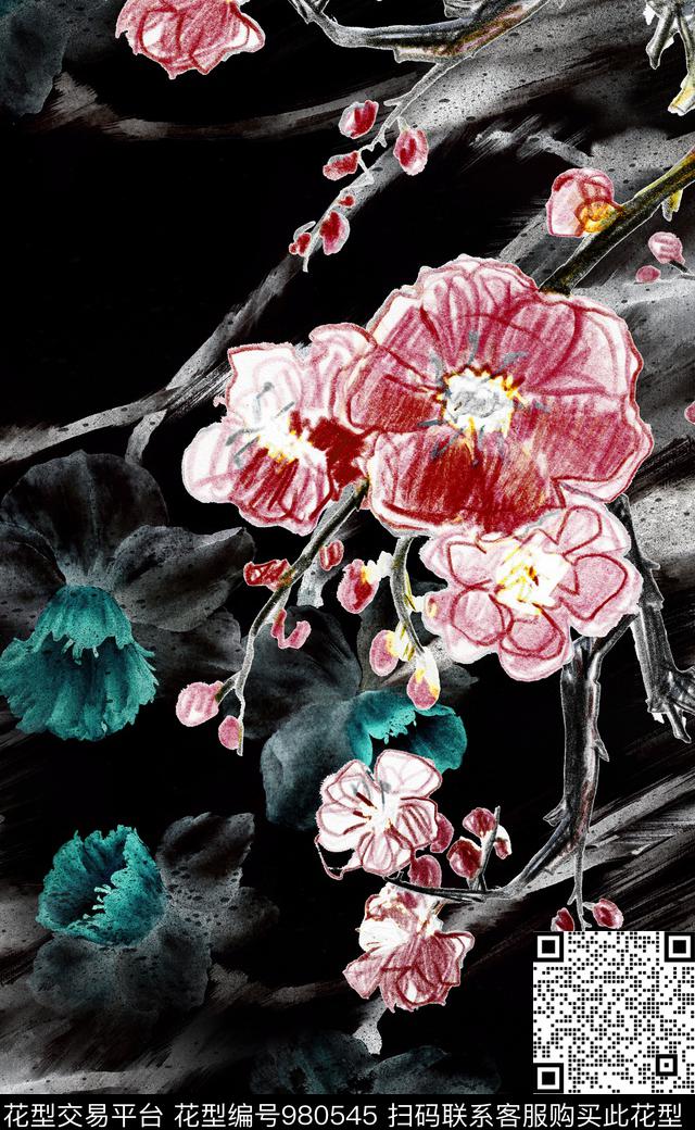 数码华亿平台花卉定位花数码印花华亿平台下载（图片编号: 980545） - 瓦栏（Walan）