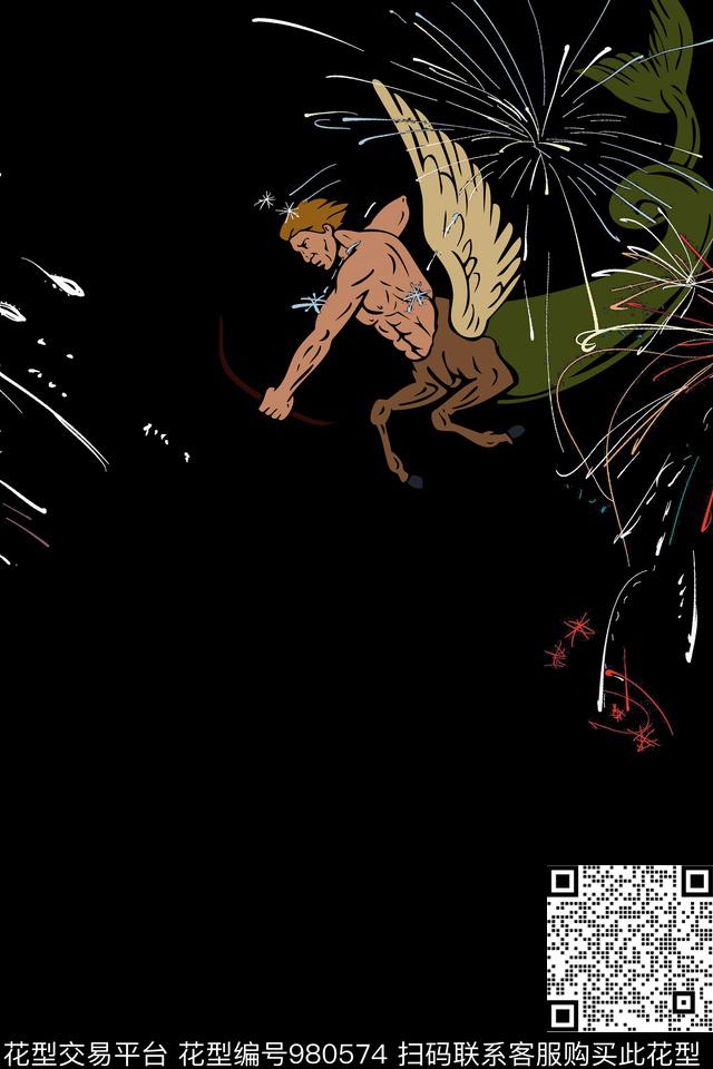 卡通趣味男装数码印花华亿平台下载（图片编号: 980574） - 瓦栏（Walan）