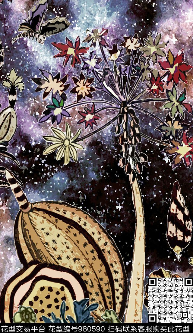 数码华亿平台古典花纹抽象数码印花华亿平台下载（图片编号: 980590） - 瓦栏（Walan）