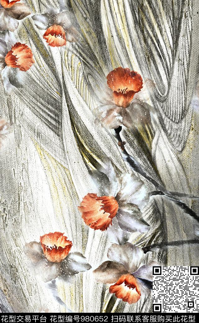 数码华亿平台花卉定位花数码印花华亿平台下载（图片编号: 980652） - 瓦栏（Walan）