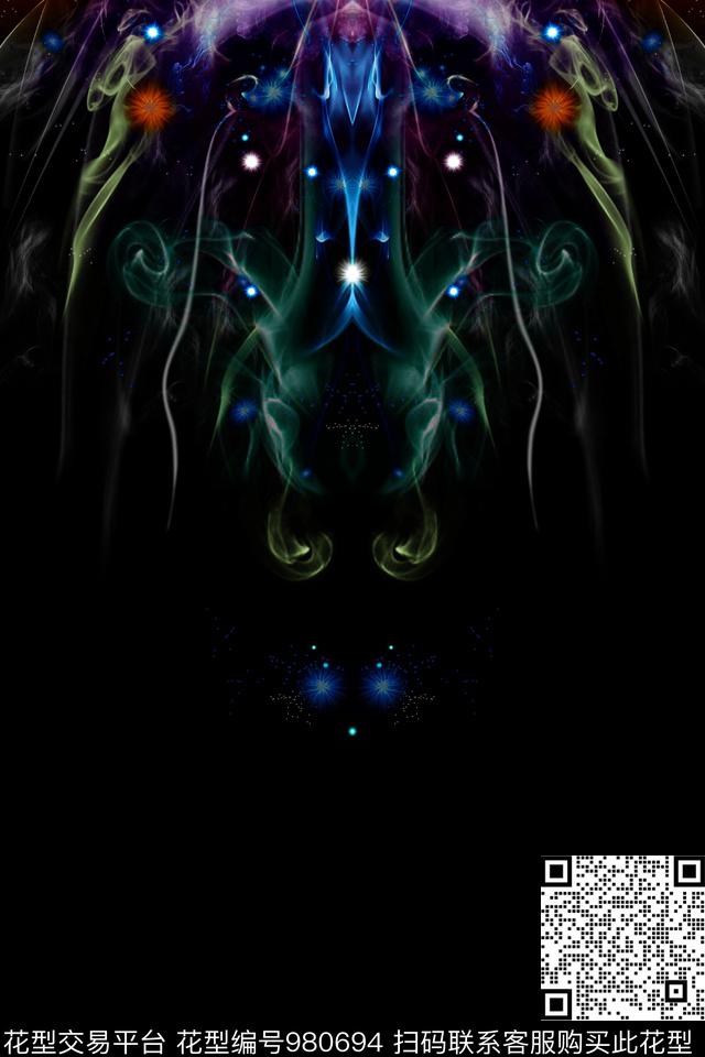 卡通男装定位花数码印花华亿平台下载（图片编号: 980694） - 瓦栏（Walan）