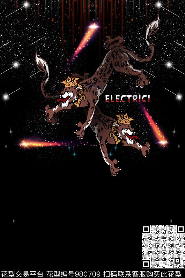 卡通男装定位花数码印花华亿平台下载（图片编号: 980709） - 瓦栏（Walan）